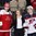 COLOGNE, GERMANY - MAY 7: USA's Clayton Keller #19 and  Denmark's Morten Madsen #29 were named Player of the Game for their respective teams following USA's 7-2 preliminary round win at the 2017 IIHF Ice Hockey World Championship. (Photo by Andre Ringuette/HHOF-IIHF Images)

